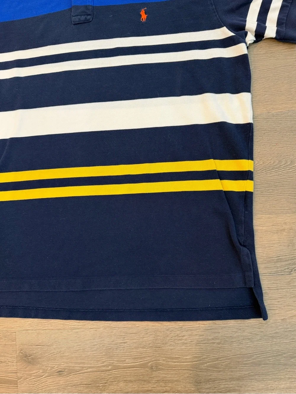 Polo Ralph Lauren Men’s Striped Polo Vintage 90s Blue Short Sleeve Shirt XXL